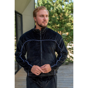 Костюм двойка мужской "Олимп" М-23КМ велюр (р-ры: 48-54) черный