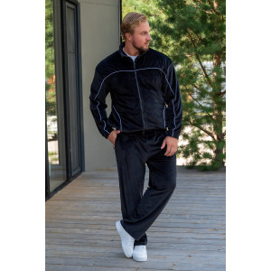 Костюм двойка мужской "Олимп" М-23КМ велюр (р-ры: 48-54) черный