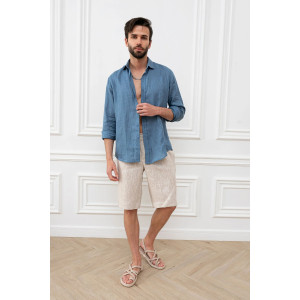 Шорты мужские "Лён" М-12Ш велюр (р-ры: 48-54) бежевый