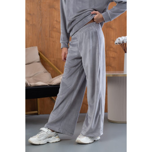 Костюм двойка детский "Боня" М-07КД велюр (р-ры: 34-42) серый