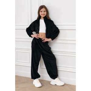 Костюм двойка детский "Элис" М-06КД велюр (р-ры: 32-42) черный