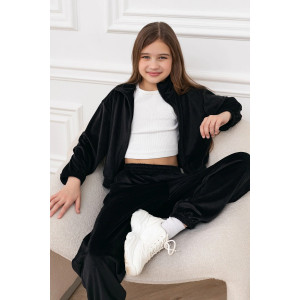 Костюм двойка детский "Элис" М-06КД велюр (р-ры: 32-42) черный