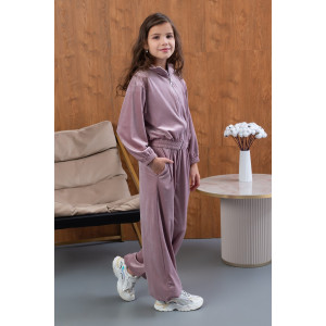 Костюм двойка детский "Элис" М-06КД велюр (р-ры: 32-42) розовый