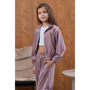 Костюм двойка детский "Элис" М-06КД велюр (р-ры: 32-42) розовый