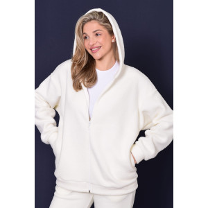 Толстовка женская 6222б флис (р-ры: 42-56) молоко