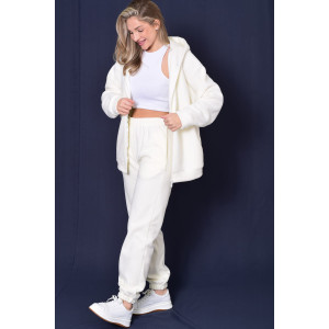 Толстовка женская 6222б флис (р-ры: 42-56) молоко