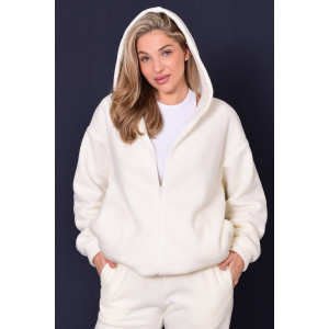 Толстовка женская 6222б флис (р-ры: 42-56) молоко