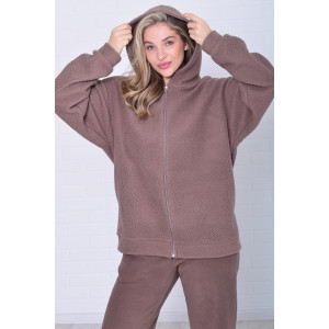 Толстовка женская 6222в флис (р-ры: 42-56) мокко