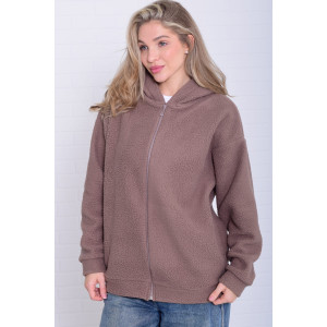 Толстовка женская 6222в флис (р-ры: 42-56) мокко