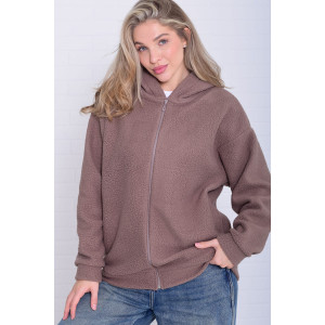 Толстовка женская 6222в флис (р-ры: 42-56) мокко