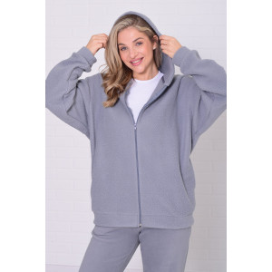 Толстовка женская 6222 флис (р-ры: 42-56) серый