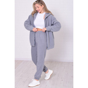 Толстовка женская 6222 флис (р-ры: 42-56) серый