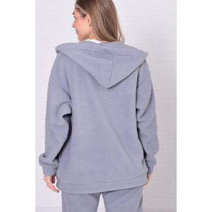 Толстовка женская 6222 флис (р-ры: 42-56) серый