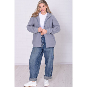 Толстовка женская 6222 флис (р-ры: 42-56) серый