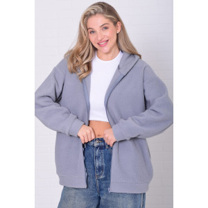 Толстовка женская 6222 флис (р-ры: 42-56) серый