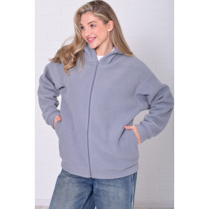 Толстовка женская 6222 флис (р-ры: 42-56) серый