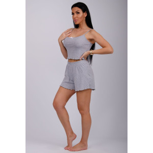 Пижама женская "Ажур 4" рибана (р-ры: 44-56) серый