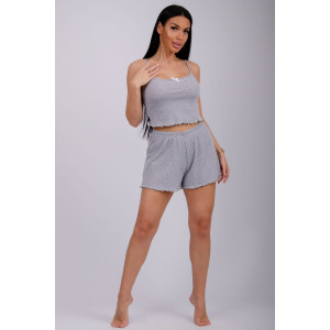 Пижама женская "Ажур 4" рибана (р-ры: 44-56) серый