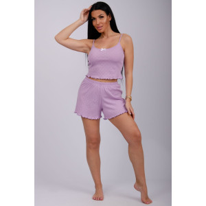 Пижама женская "Ажур 5" рибана (р-ры: 44-56) лаванда