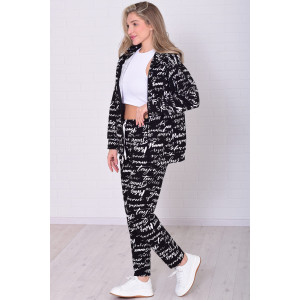 Толстовка женская 6223 футер 2-х нитка (р-ры: 42-56) черно-белый