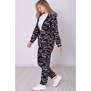 Толстовка женская 6223 футер 2-х нитка (р-ры: 42-56) черно-белый