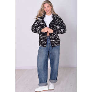 Толстовка женская 6223 футер 2-х нитка (р-ры: 42-56) черно-белый