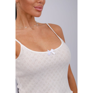 Пижама женская "Ажур" рибана (р-ры: 44-56) молоко