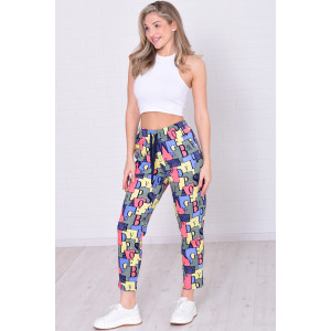 Брюки женские 8031е1 кулирка (р-ры: 42-64) лимон