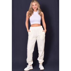 Брюки женские 8066н флис (р-ры: 42-56) молоко