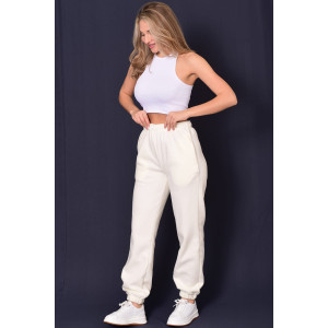 Брюки женские 8066н флис (р-ры: 42-56) молоко