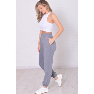 Брюки женские 8066м флис (р-ры: 42-56) светло-серый