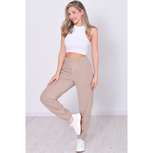 Брюки женские 8066г флис (р-ры: 42-56) бежево-серый