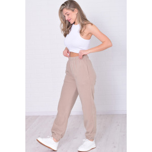 Брюки женские 8066г флис (р-ры: 42-56) бежево-серый