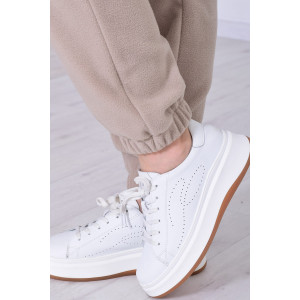 Брюки женские 8066г флис (р-ры: 42-56) бежево-серый