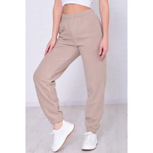 Брюки женские 8066г флис (р-ры: 42-56) бежево-серый