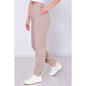 Брюки женские 8066г флис (р-ры: 42-56) бежево-серый