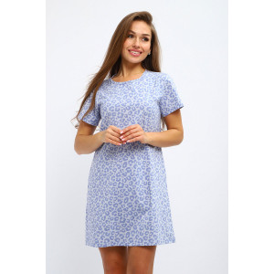 Туника женская №231.3 кулирка (р-ры: 44-58) леопард голубой