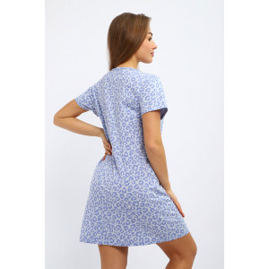 Туника женская №231.3 кулирка (р-ры: 44-58) леопард голубой