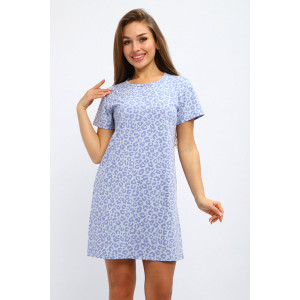 Туника женская №231.3 кулирка (р-ры: 44-58) леопард голубой