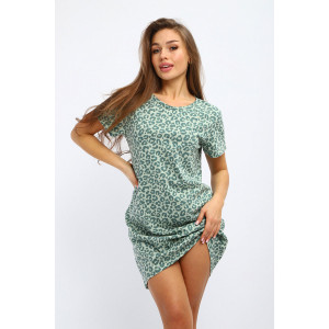 Туника женская №231.2 кулирка (р-ры: 44-58) леопард зеленый