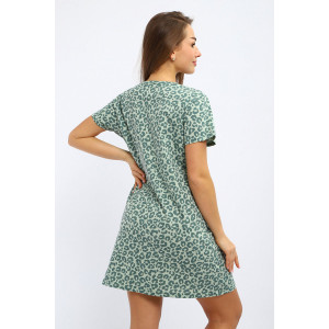 Туника женская №231.2 кулирка (р-ры: 44-58) леопард зеленый