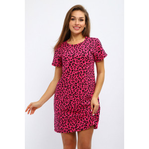 Туника женская №231.1 кулирка (р-ры: 44-58) леопард фуксия