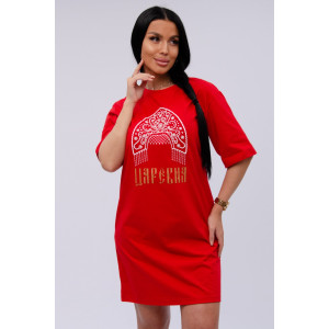 Сорочка женская "Царевна 3" кулирка (р-ры: 44-54) красный