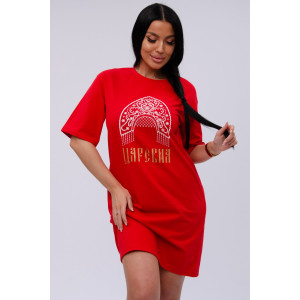 Сорочка женская "Царевна 3" кулирка (р-ры: 44-54) красный