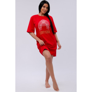 Сорочка женская "Царевна 3" кулирка (р-ры: 44-54) красный