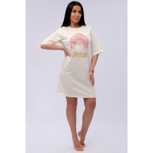 Сорочка женская "Царевна 2" кулирка (р-ры: 44-54) молоко