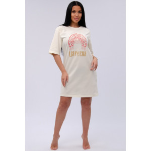 Сорочка женская "Царевна 2" кулирка (р-ры: 44-54) молоко