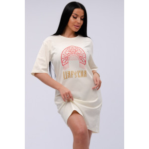 Сорочка женская "Царевна 2" кулирка (р-ры: 44-54) молоко