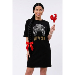 Сорочка женская "Царевна" кулирка (р-ры: 44-54) черный