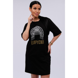 Сорочка женская "Царевна" кулирка (р-ры: 44-54) черный